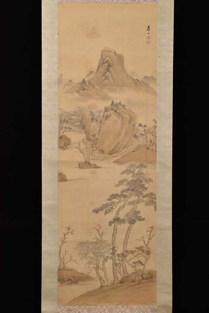 広瀬臺山 山水図 本紙の山水表現と構図