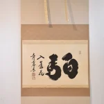 小林太玄 書「白馬入蘆花」掛け軸全体